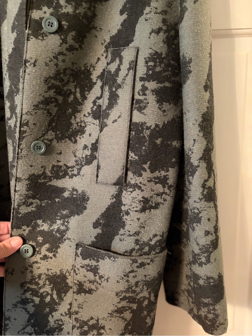 Hunter Green Abstract Pattern  Coat - Picture 3 of 9
